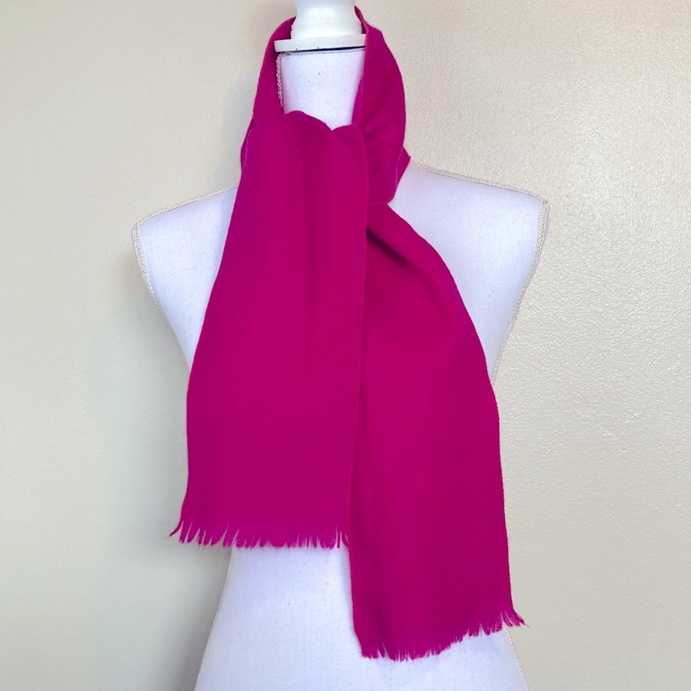 Vintage Wool Scarf Hot Pink